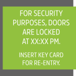 LQ – SECURITY PURPOSE WITH HOURS 9.625 X 8.75 INCH