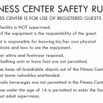 QI – FITNESS CENTER RULES 11.75 X 8 INCH