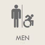 QI – MEN RESTROOM WITH HANDICAP 7 X 9 INCH